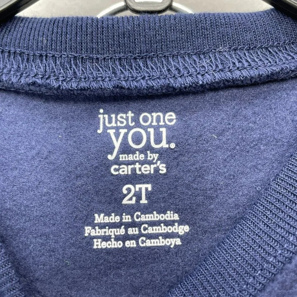 Carter's Pajama Set Toddler 2T Blue Gray  Dinosaur Long Sleeves Fleece Pullover - Picture 4 of 7